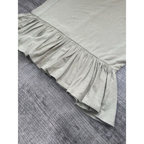 Express Linen-Blend Crew Neck Peplum Tee Swan Color Size Medium New Boho - Picture 3 of 10